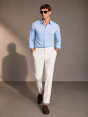 Potenza Mavi Keten Gömlek
