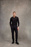 Albino Polo Yaka Uzun Kol Triko