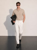 Fiori Bej Polo Yaka T-shirt